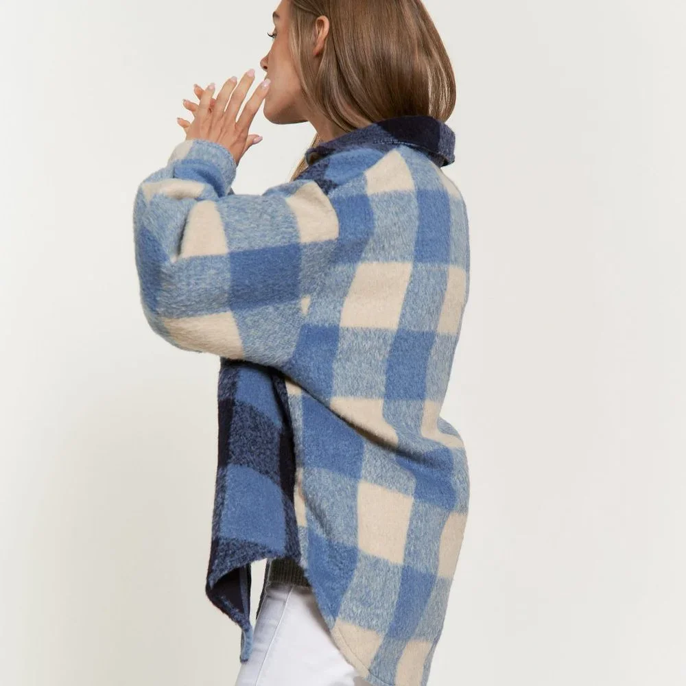 new LIMITED EDITION DAVI N DANI plaid shacket shirt jacket SM-3X western shabby - Picture 5 of 10